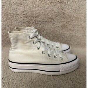 Converse Chuck Taylor All-Star Platform White High Top Shoes Sneakers Womens 7.5